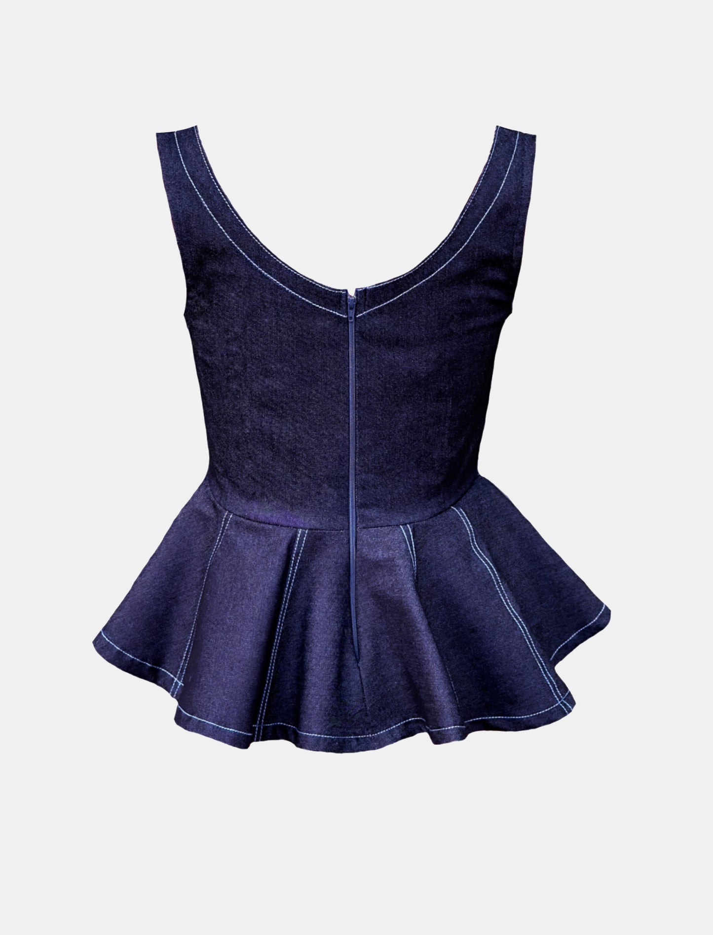 DENIM PEPLUM TOP