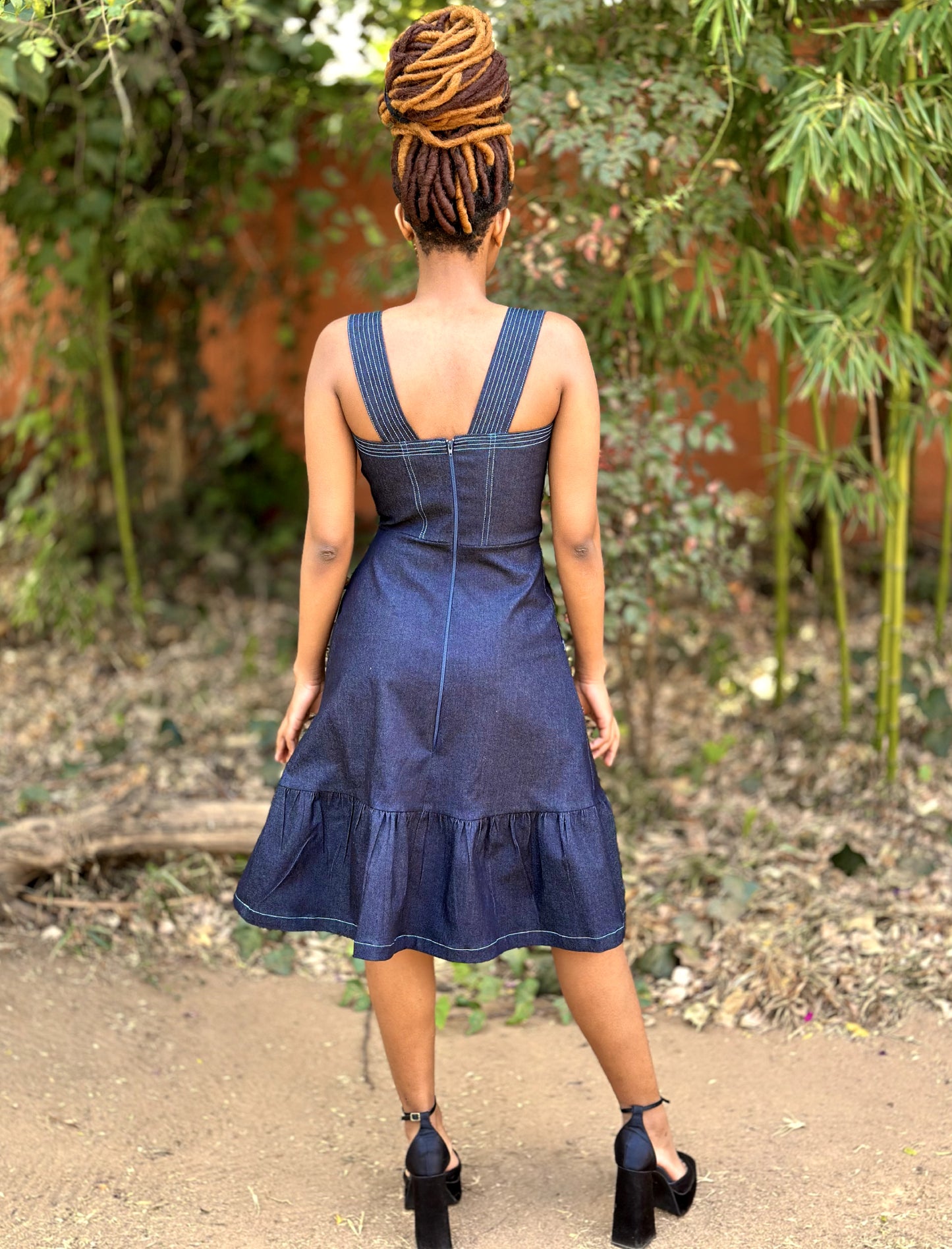 Flared Denim Dress - Asi Masili