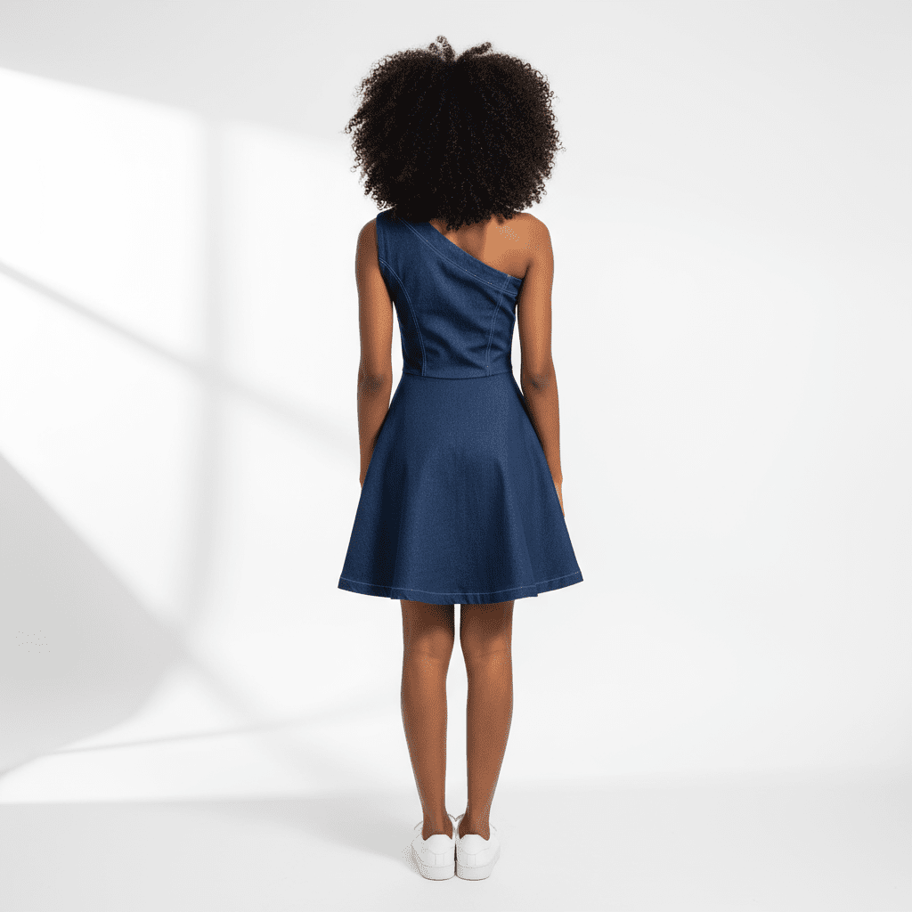 Flared Denim Dress - Asi Masili