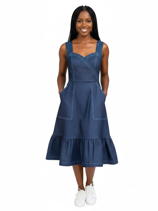 Flared Denim Dress