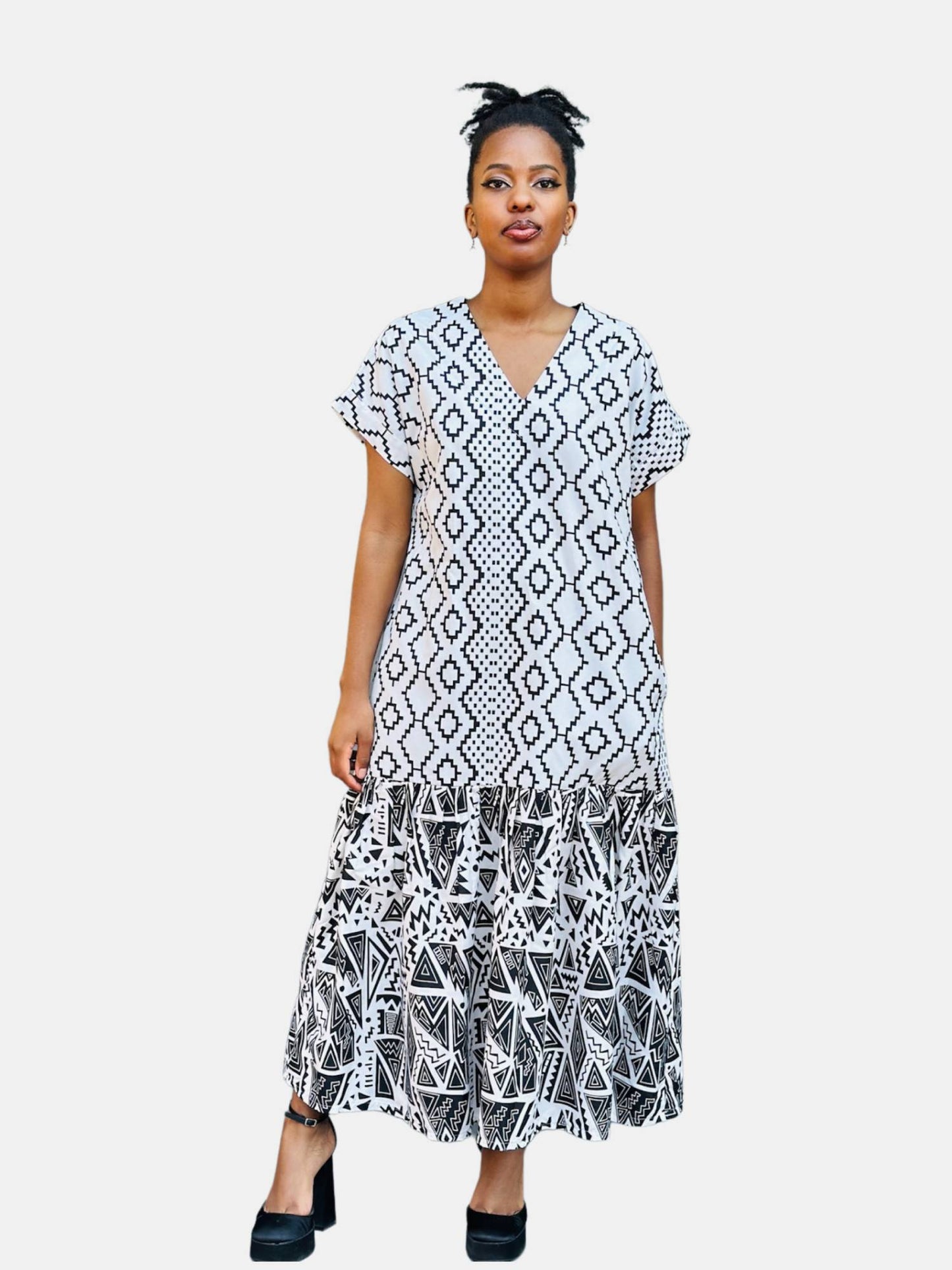 Monochrome Tunic Dress - Asi Masili