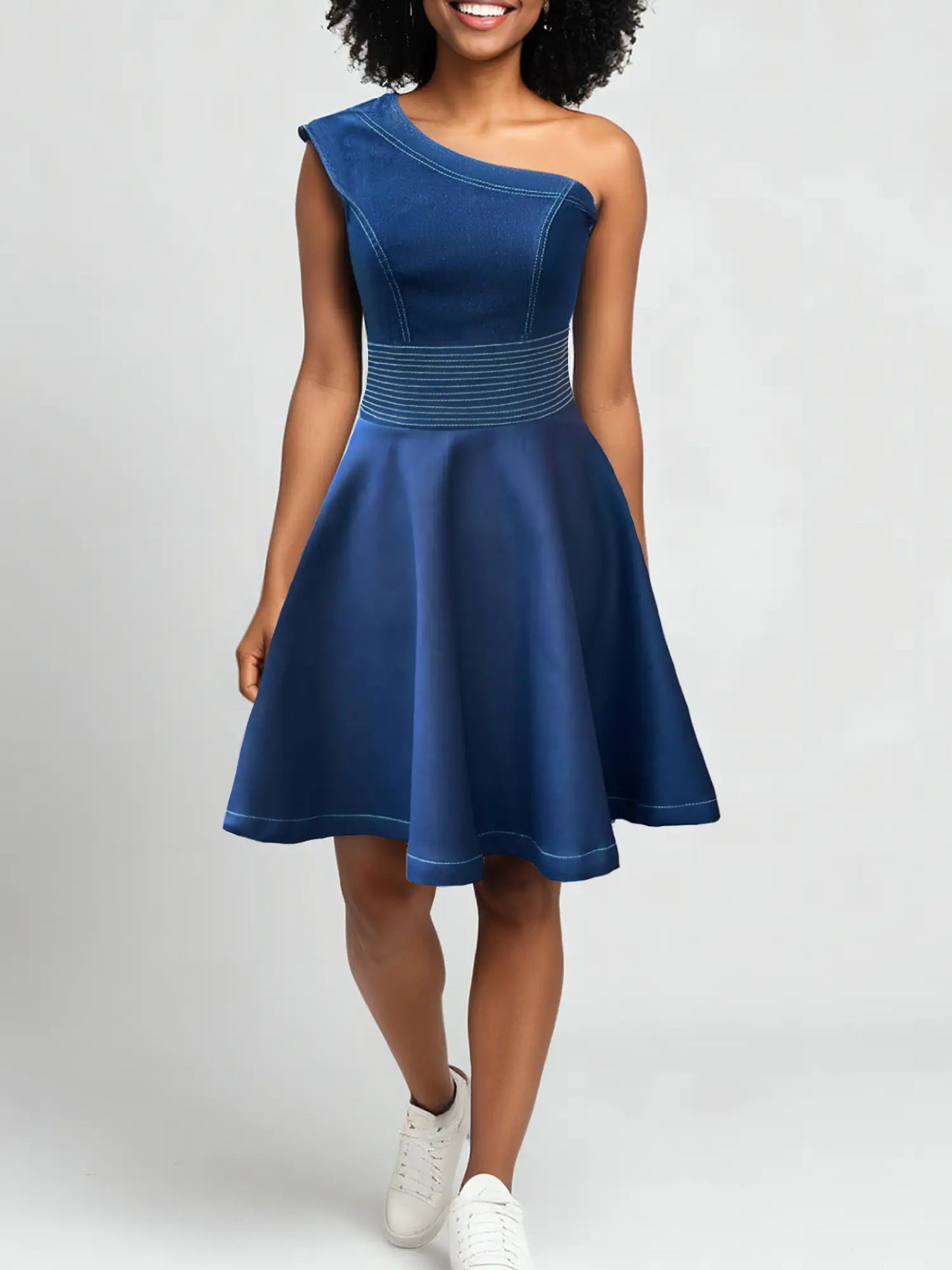 Flared Denim Dress