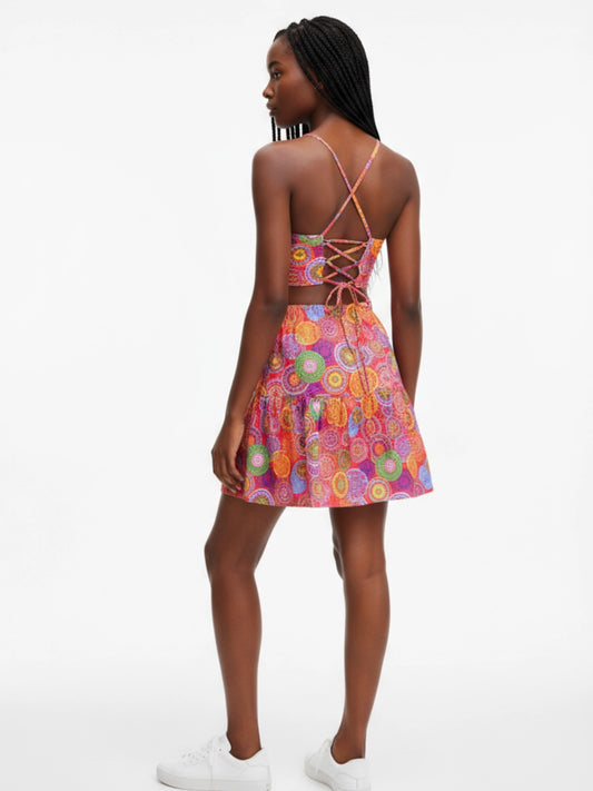 Vibrant Floral Print Two-Piece Set