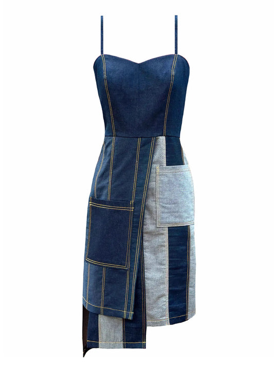 Asymmetrical Denim Dress