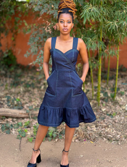 Flared Denim Dress