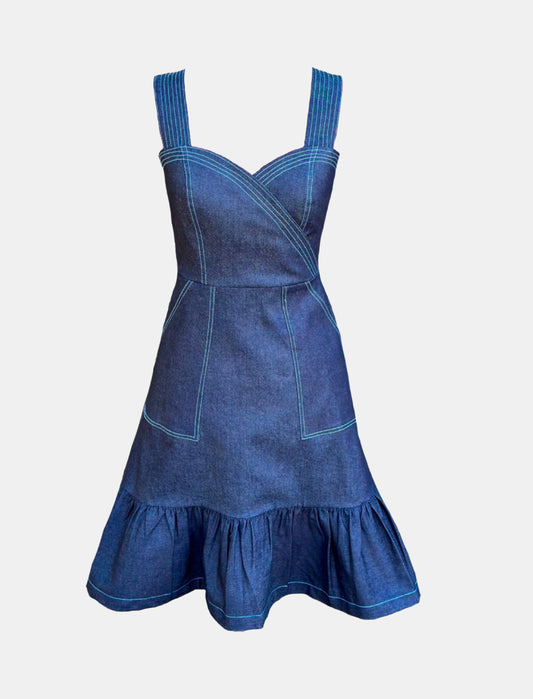 Flared Denim Dress