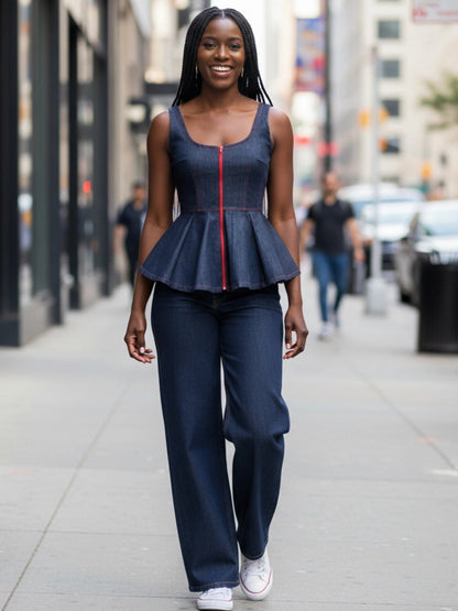 Chic Denim Top - Asi Masili