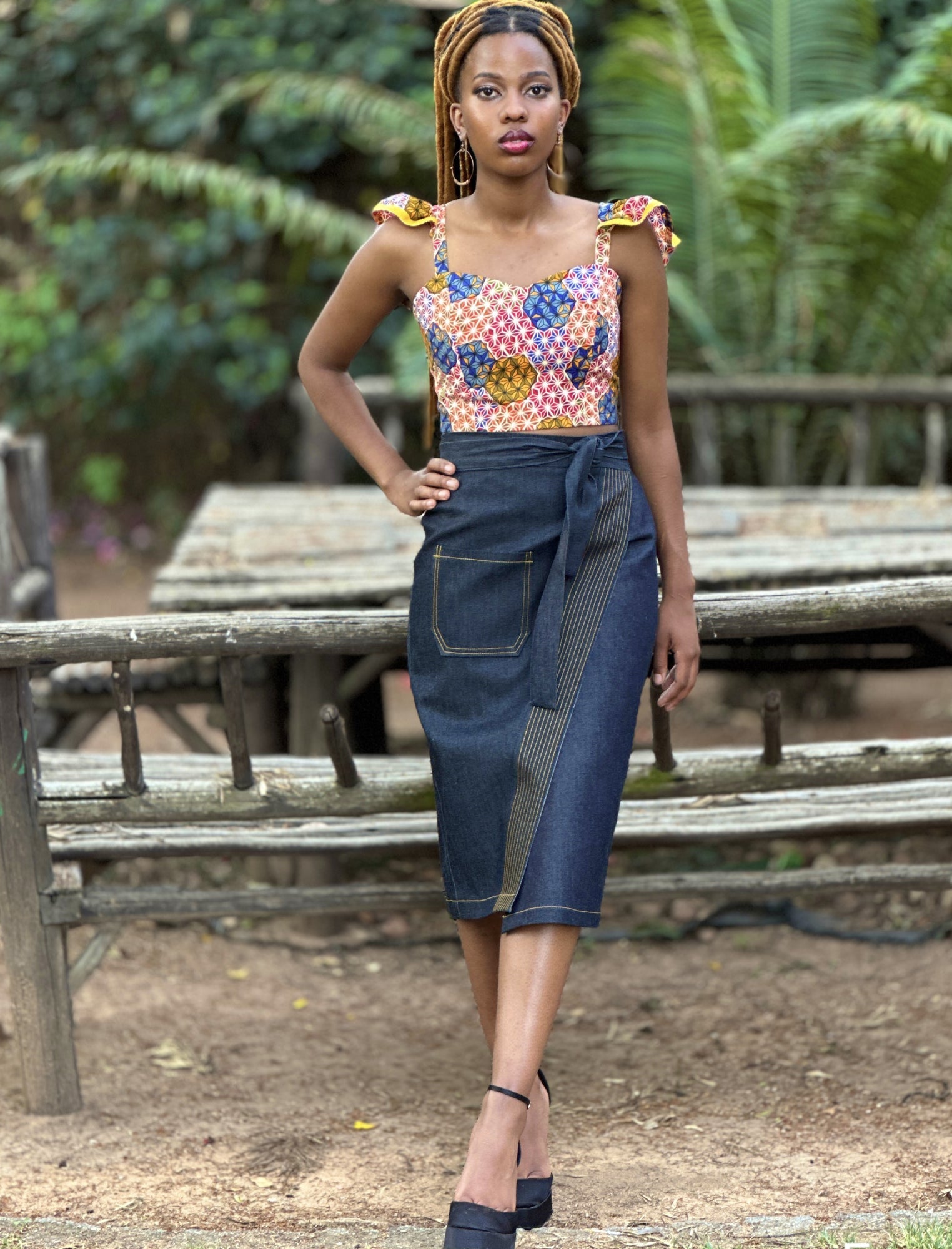 Denim Wrap Skirt - Asi Masili