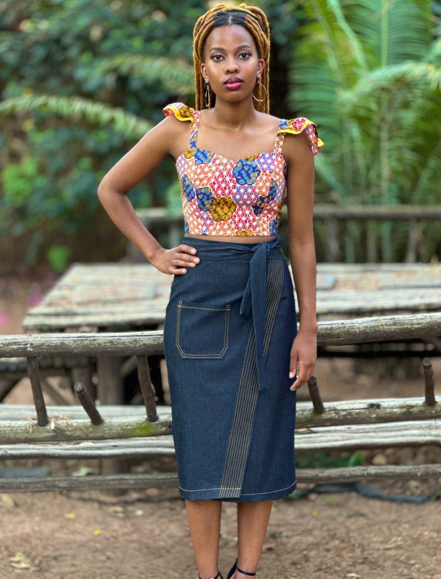 Denim Wrap Skirt - Asi Masili