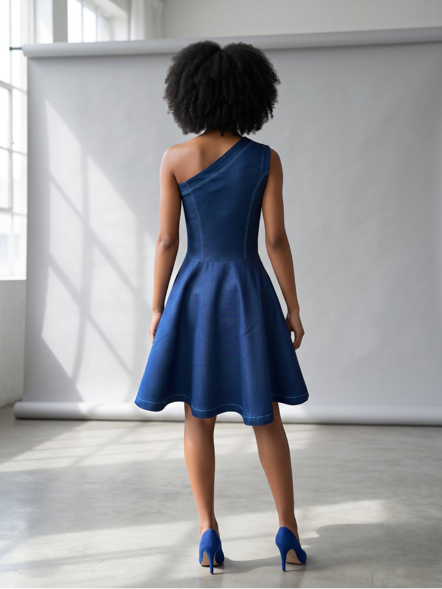 Flared Denim Dress - Asi Masili