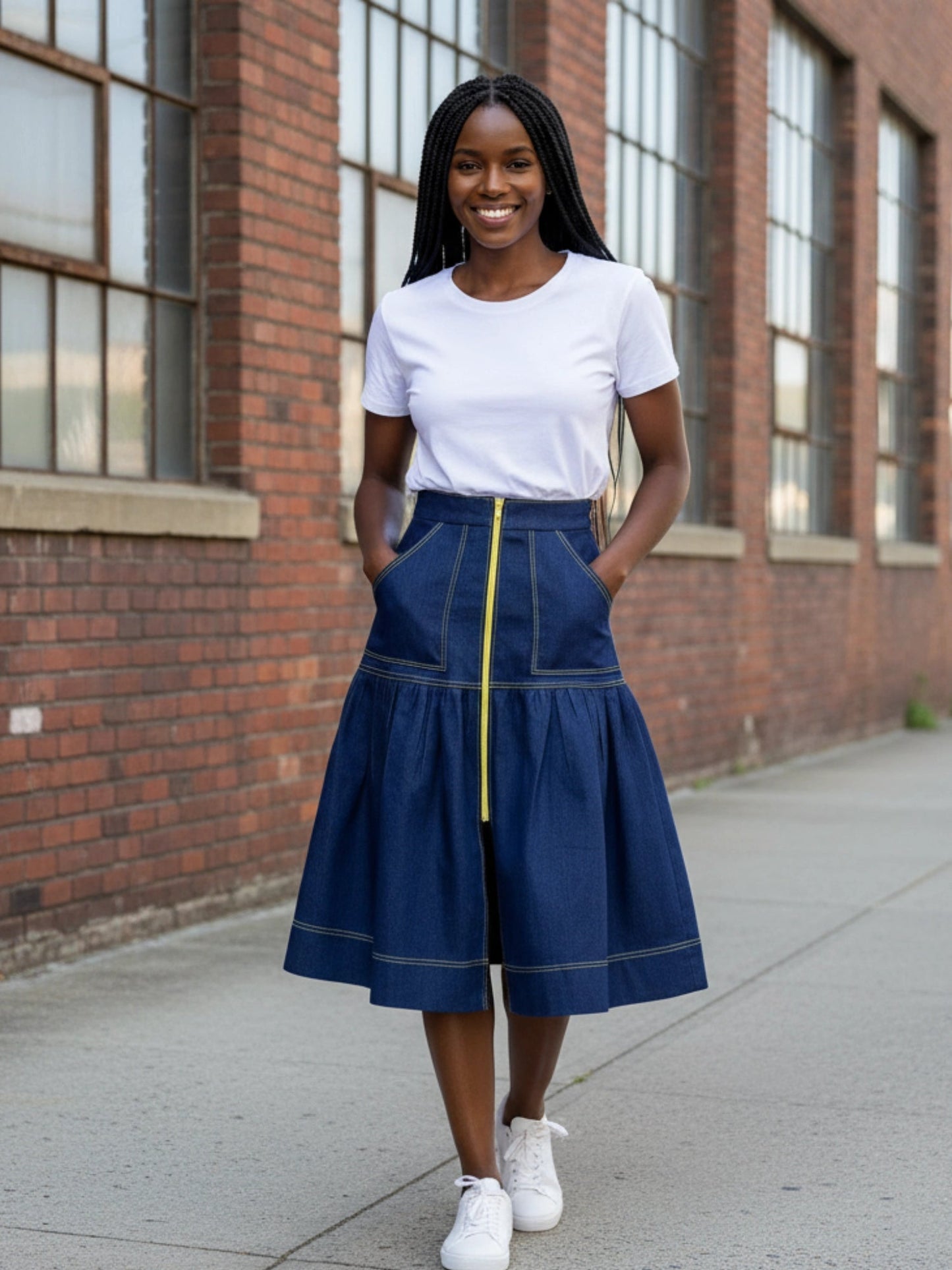 Flared Denim Skirt - Asi Masili