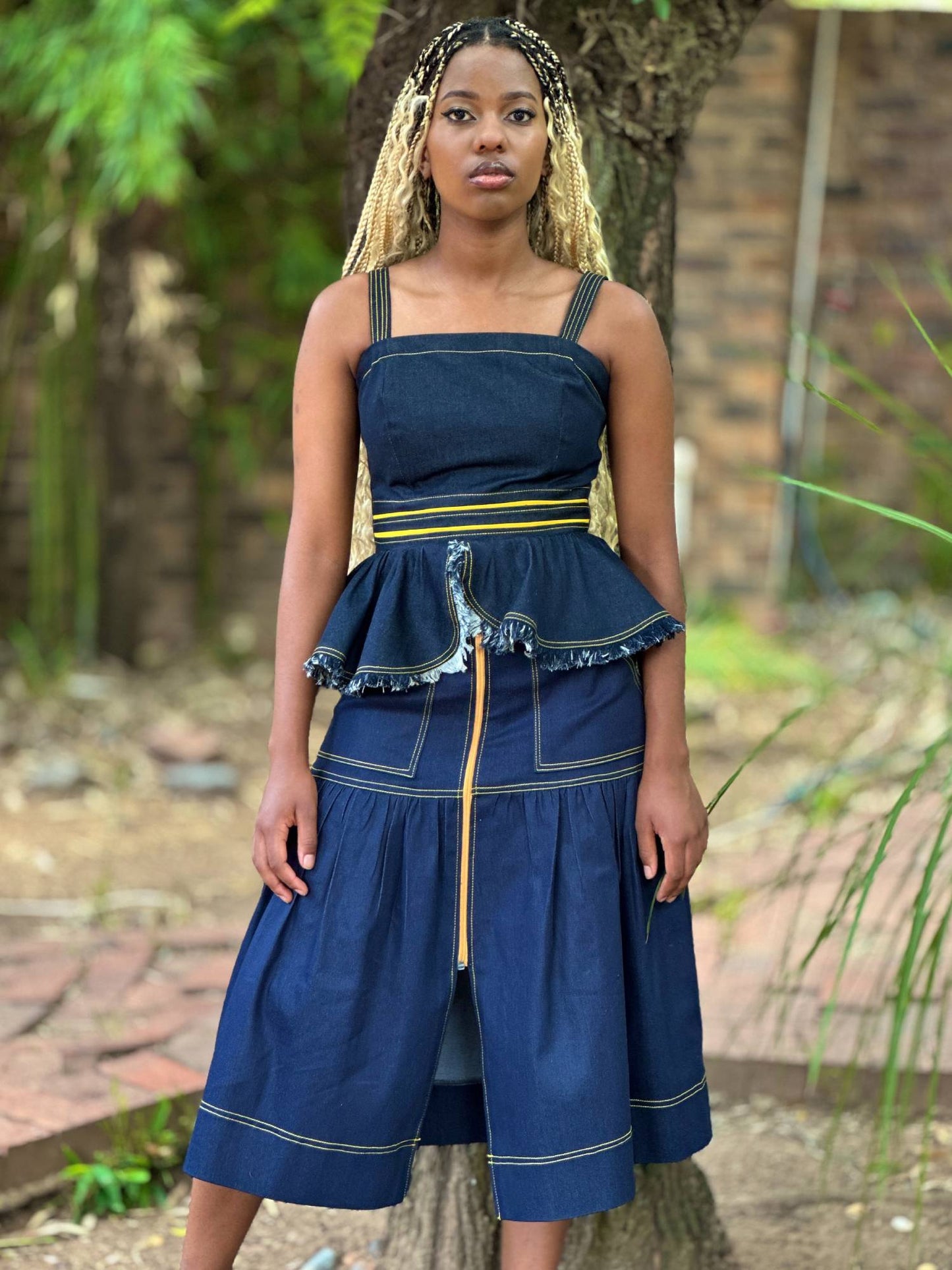 Frayed Denim Peplum - Asi Masili