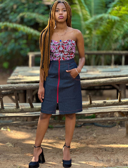 Kamo Denim Skirt - Asi Masili