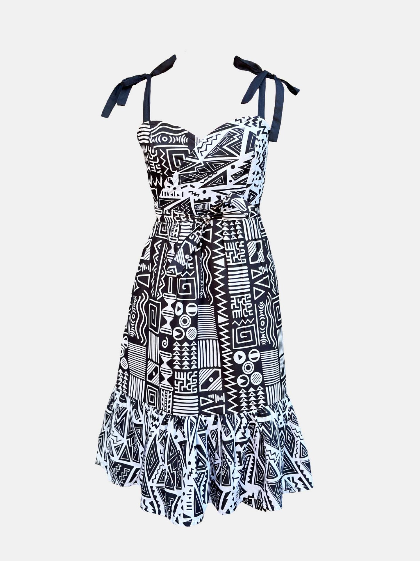 Monochrome Wrap Dress