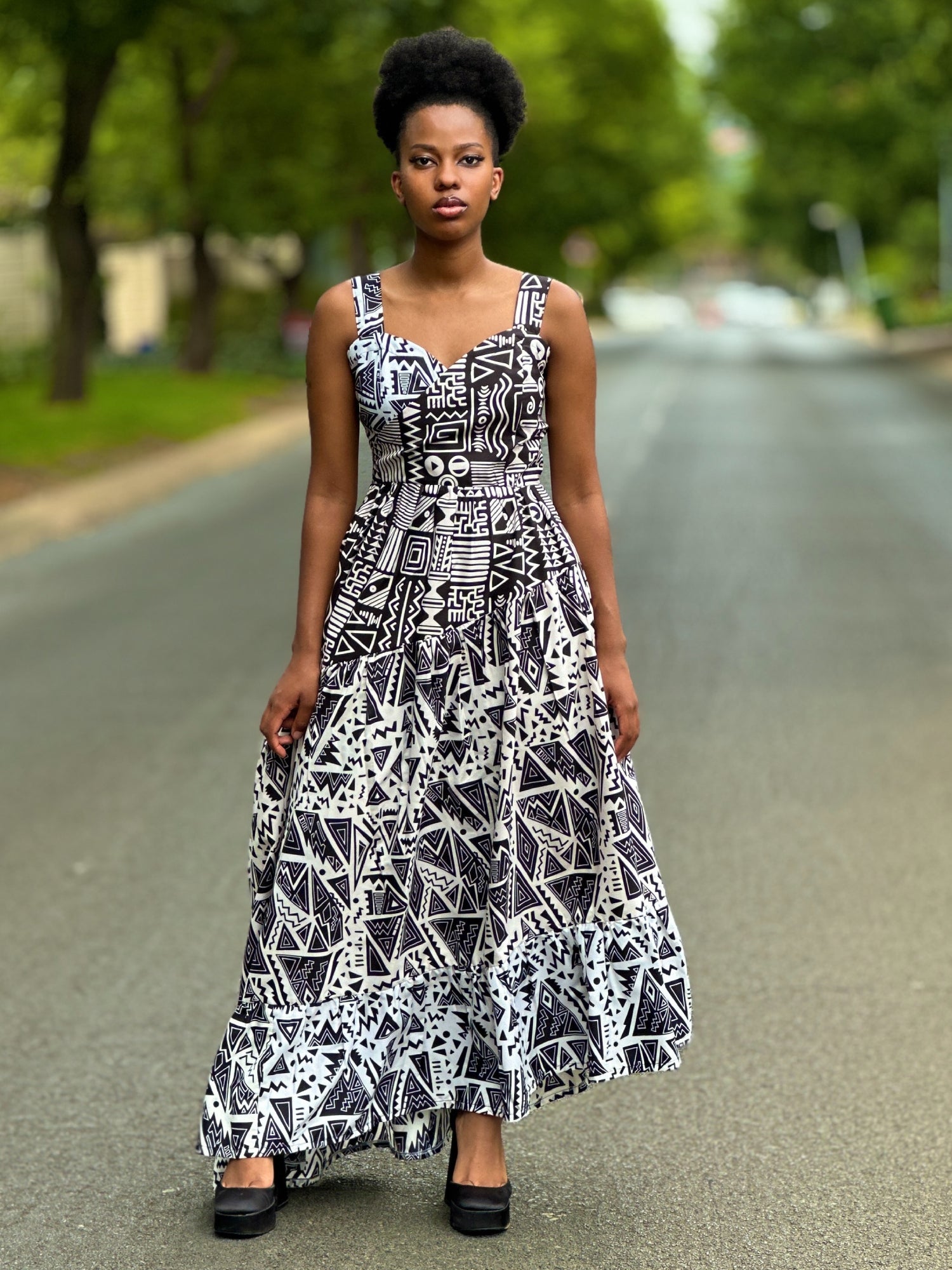 Monochrome Maxi Dress - Asi Masili
