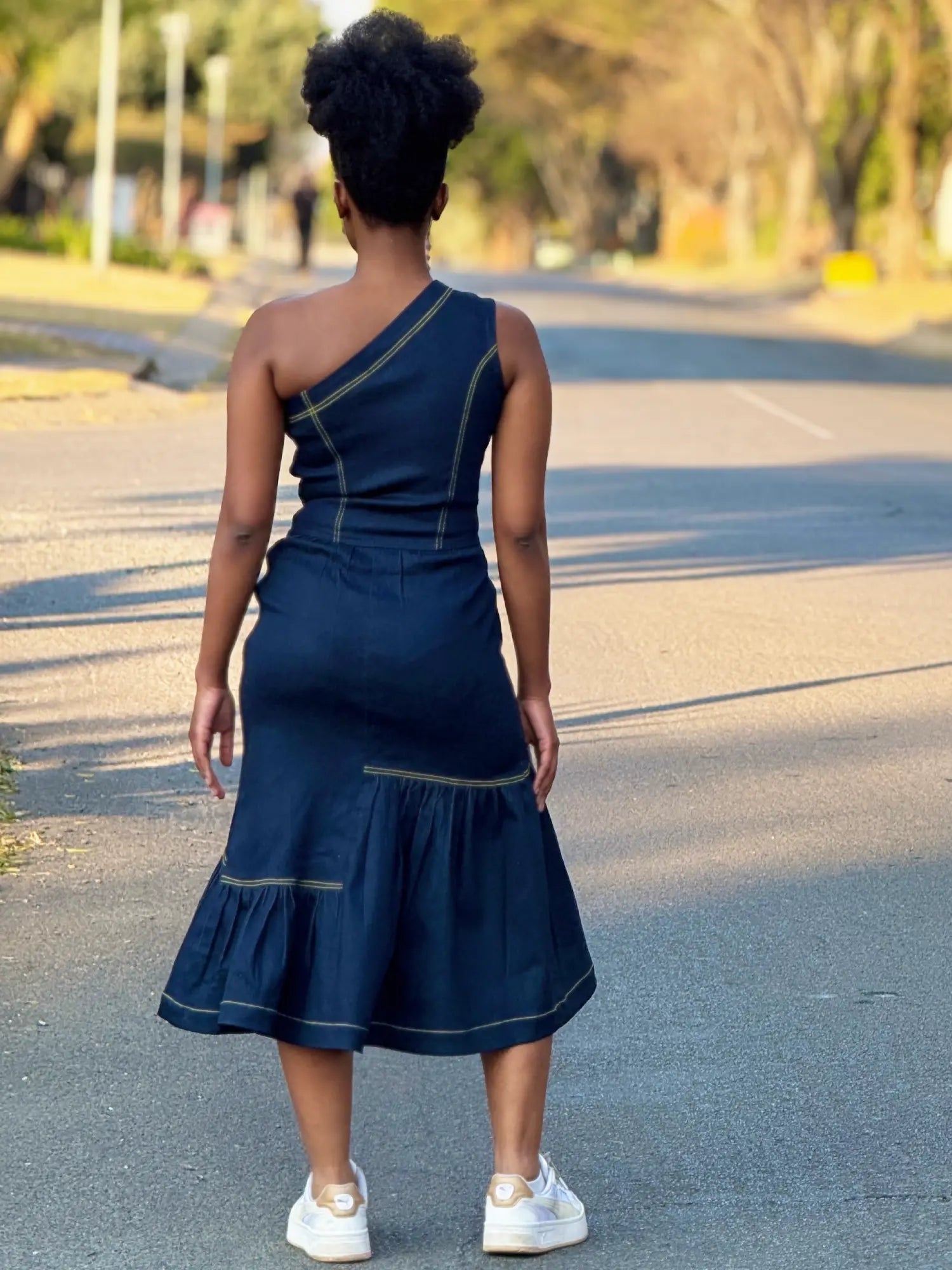 Nandi Asymmetrical Denim Dress - Asi Masili