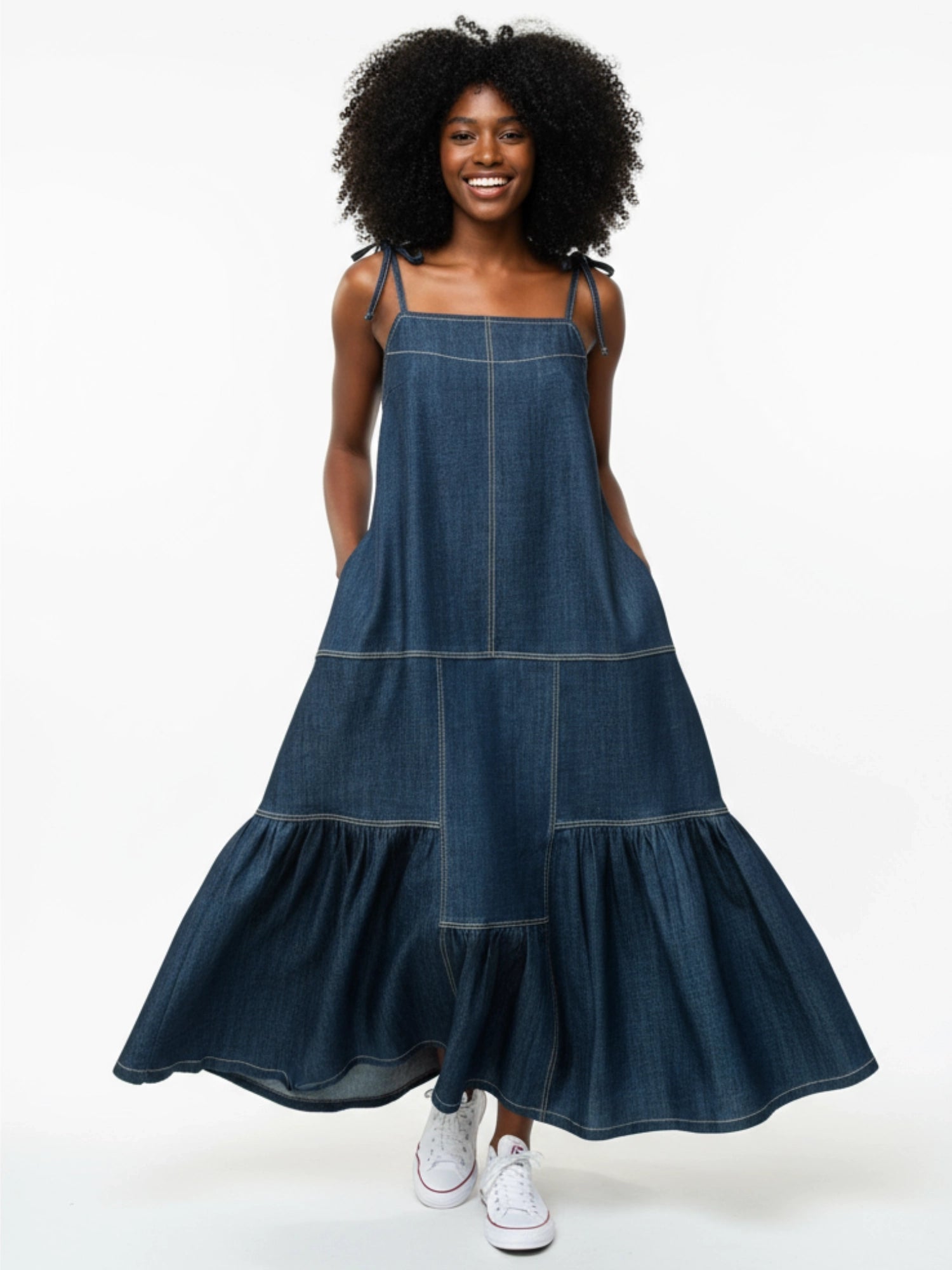 Asi Masili Designs | Trapeze Denim Dress